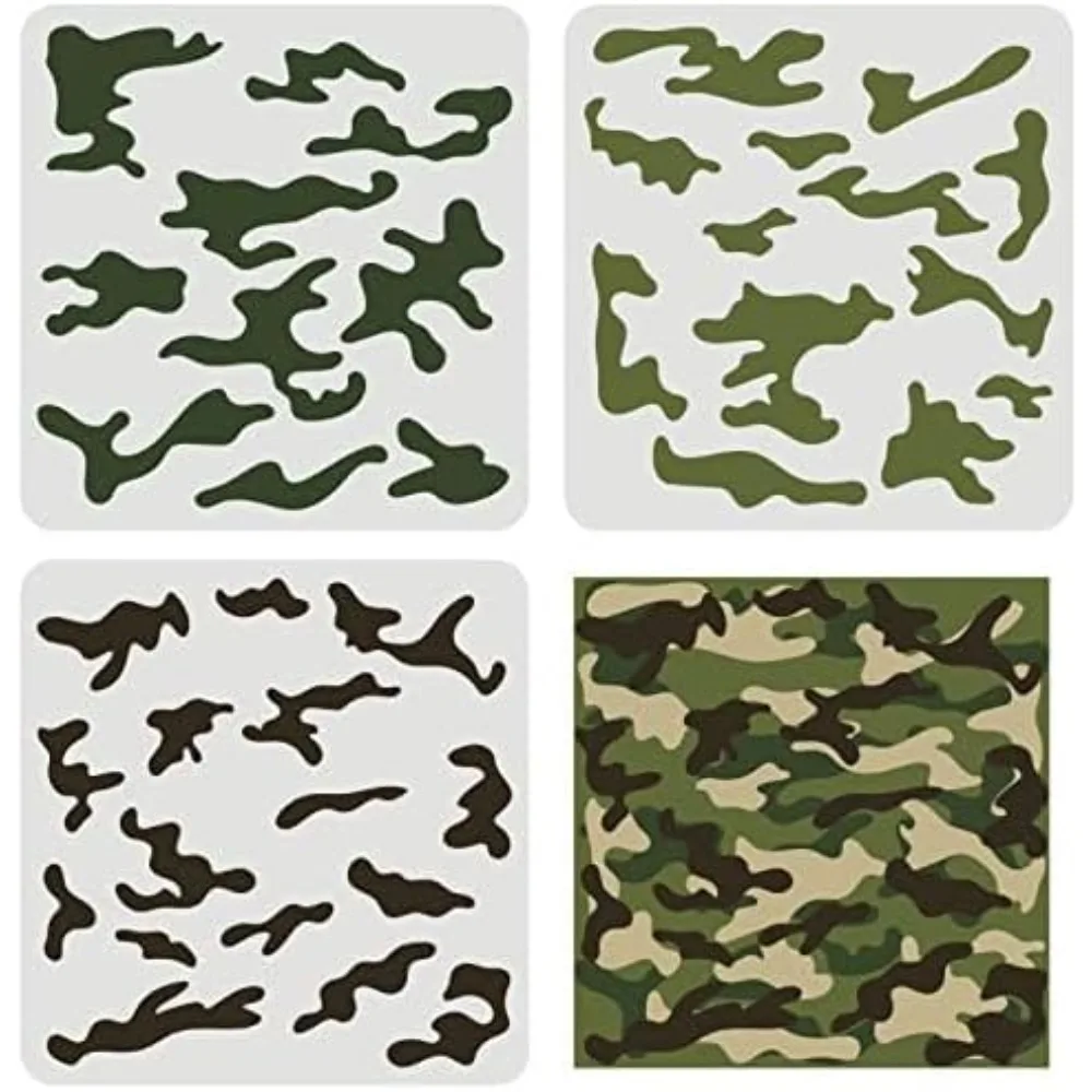 Camo Pattern Set - 3 stuks Camo stencil kit 11,8