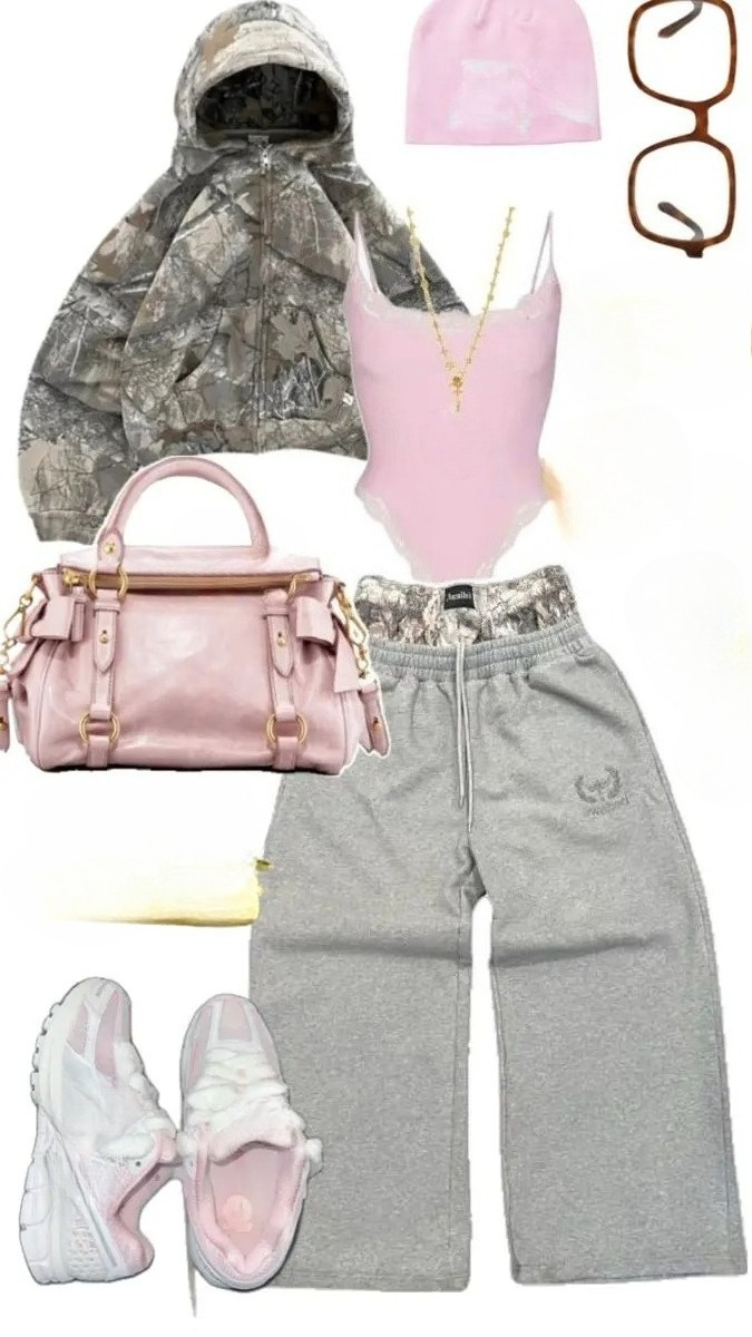 Camo Pattern Set - Y2K pak Womens Vintage jaren 2000