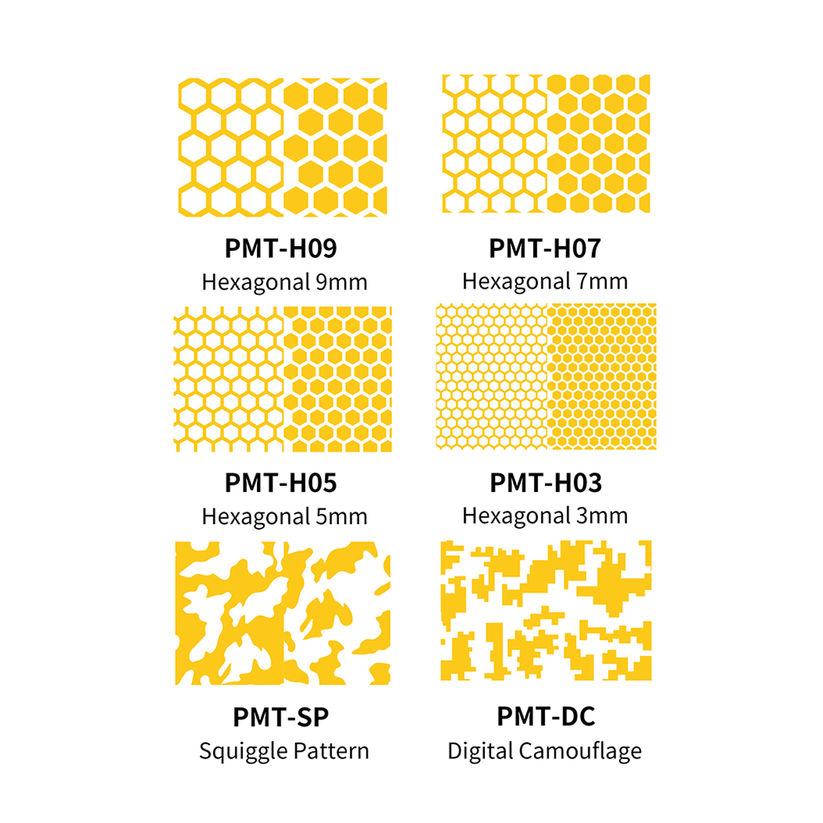 Camo Pattern Set - DSPIAE Voorgesneden afplaktape PMT-H03 3 mm