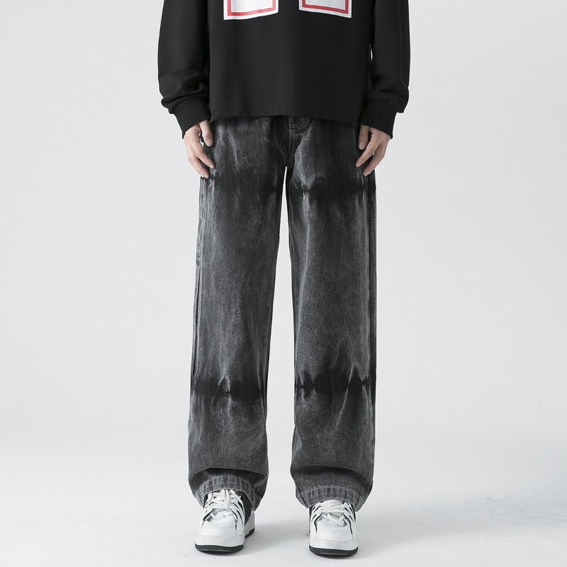 Street Fashion Jeans Men - 2026 Nieuwe Zwarte Tie-Dye Casual Jeans