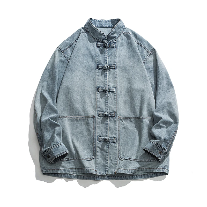 Street Fashion Jeans Men - Chinese stijl denim jack heren streetwear