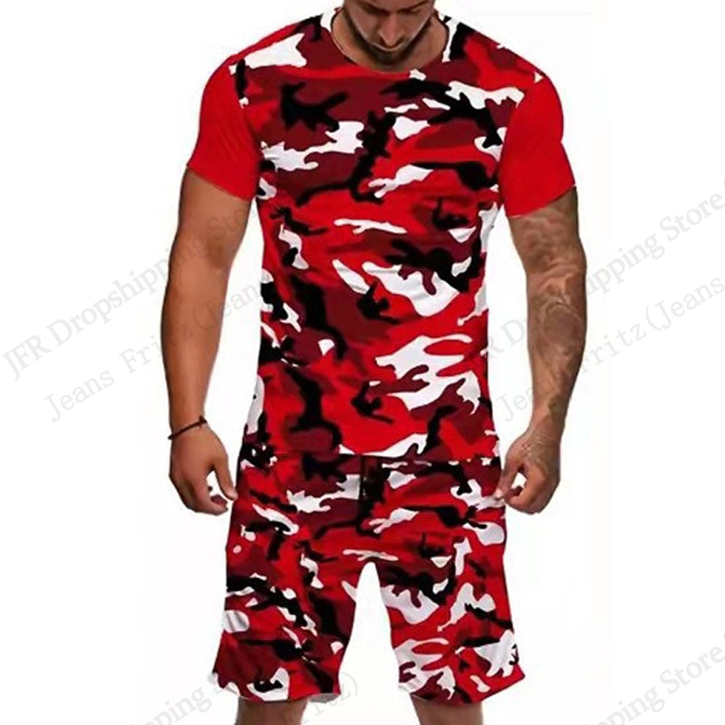 Camo Pattern Set - Heren Set T-shirt Camo Camouflage 3d