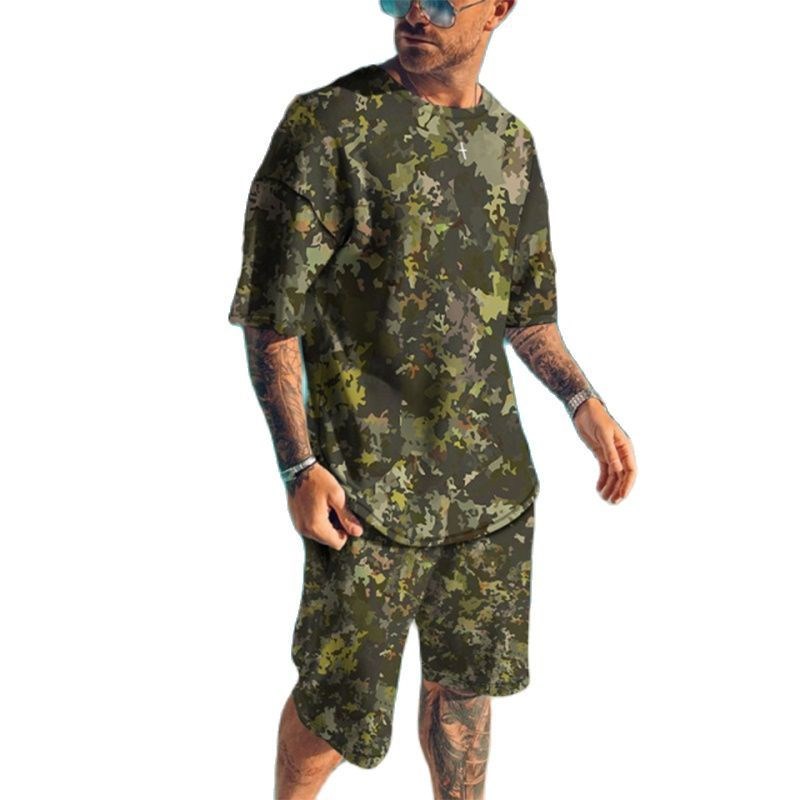 Camo Pattern Set - Zomer nieuwe heren trainingspakken 3D bedrukt