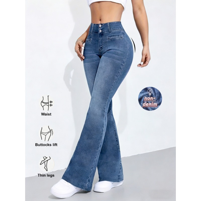 Street Fashion Shanghai - Nieuwe dames imitatie denim flare broek