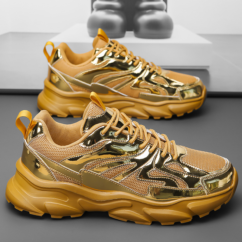 Heren Nieuwe Mode Glanzende Le - Street Fashion Walking recensie en prijs