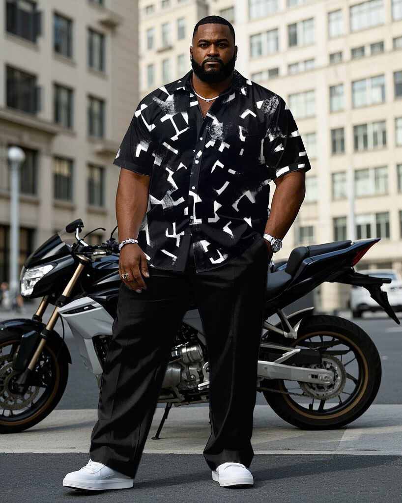 S-9XL Plus Size Heren Geometri - Camo Pattern Set recensie en prijs