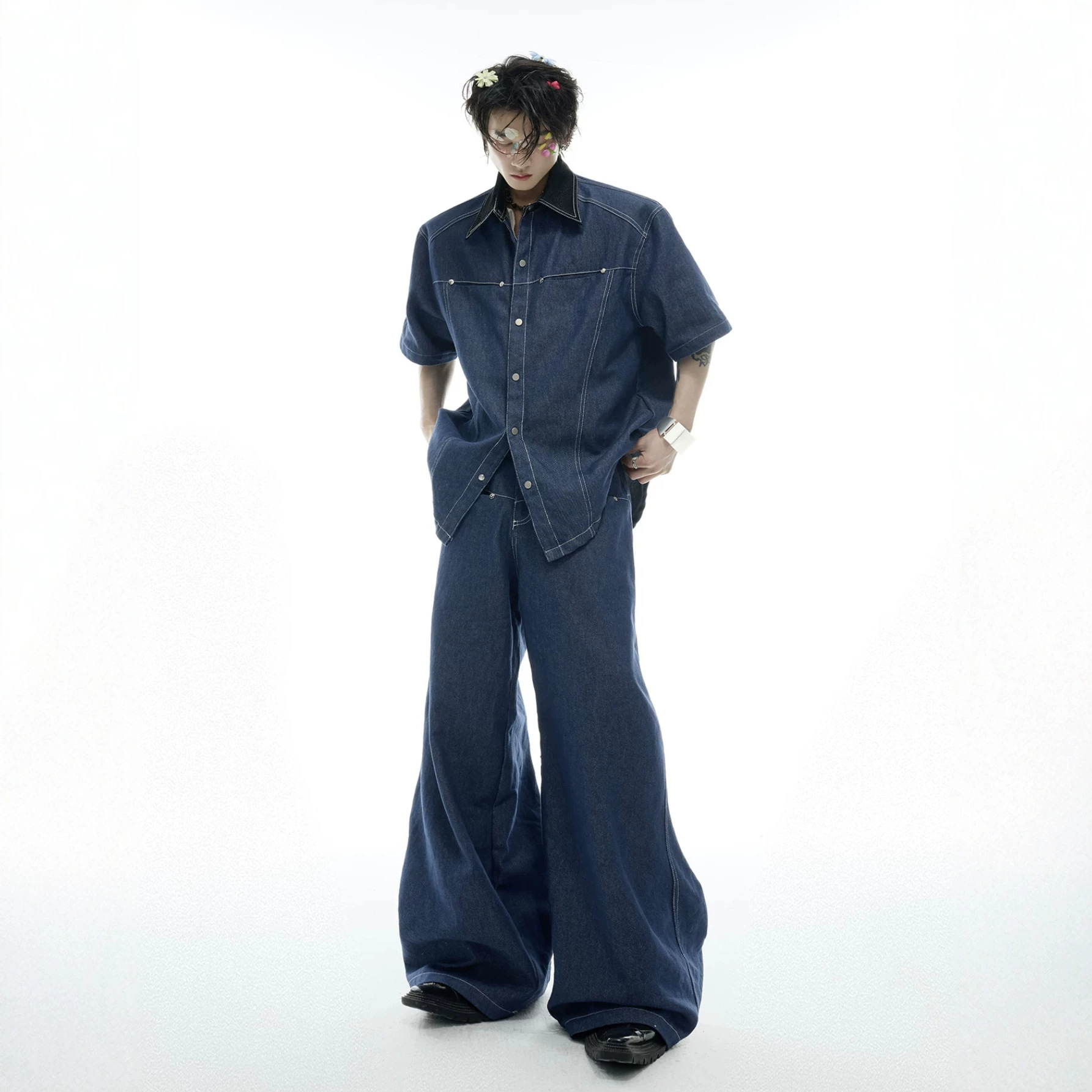 Zomer heren denim set, Amerika - Street Fashion Jeans Men recensie en prijs