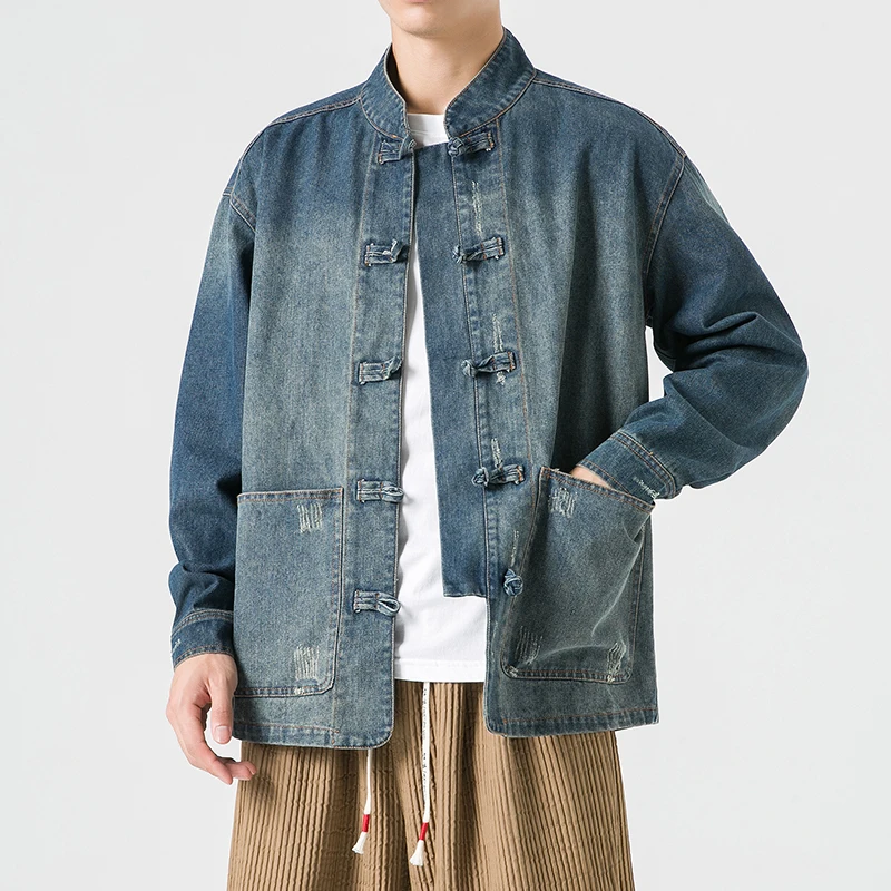 Chinese stijl denim jack heren - Street Fashion Jeans Men recensie en prijs