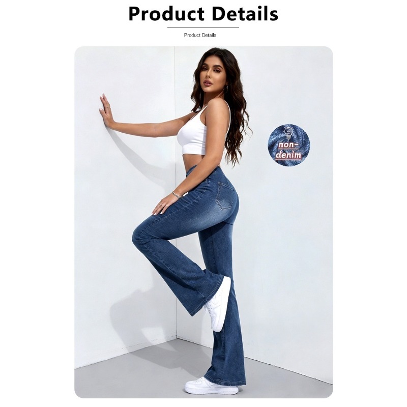 Nieuwe dames imitatie denim fl - Street Fashion Shanghai recensie en prijs