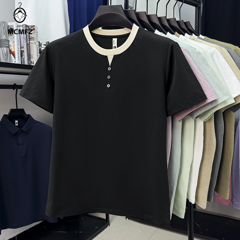 Heren casual Henley T-shirt me - Street Fashion China recensie en prijs
